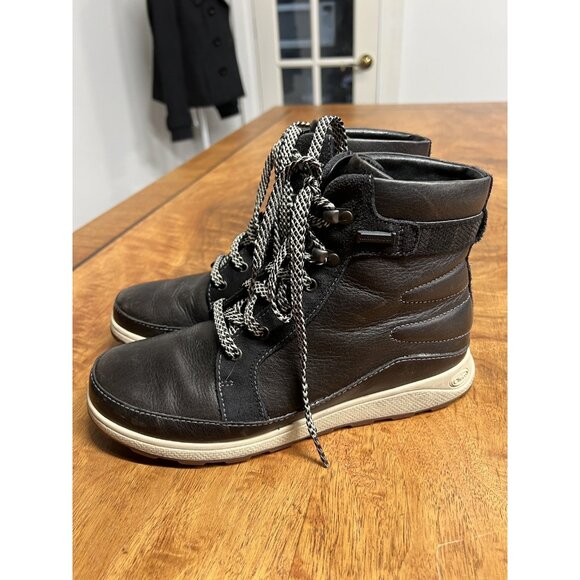 Chaco Women’s 8 Sierra Waterproof Hiking Boots Leather Lace Up Black JCH107546 - Picture 2 of 6